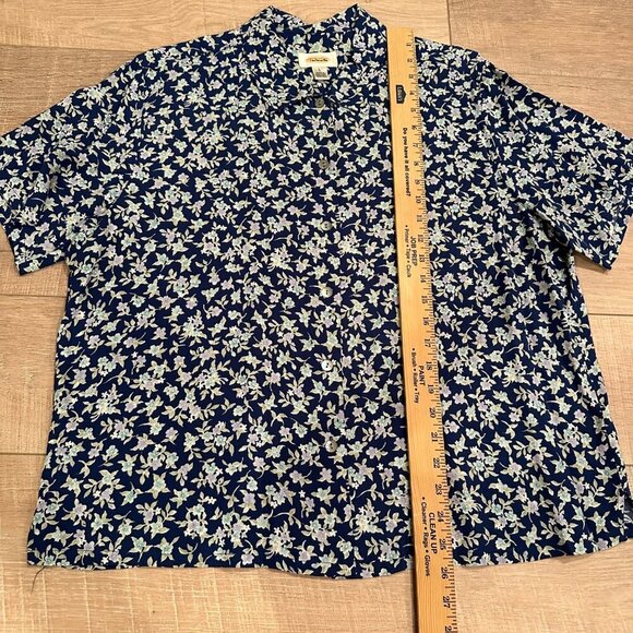 TALBOTS WOMENS LARGE BLOUSE MED SKIRT AND BLOUSE SET BLUE FLORAL - Picture 4 of 12